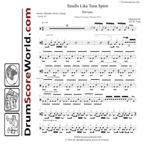 Nirvana – Smells Like Teen Spirit - Drum Sheet + Play-Along Track